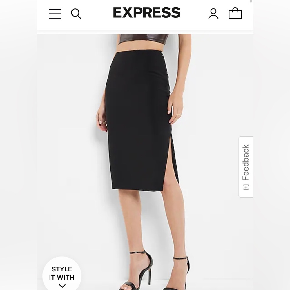NWT High Waisted Slit Midi Sweater Skirt